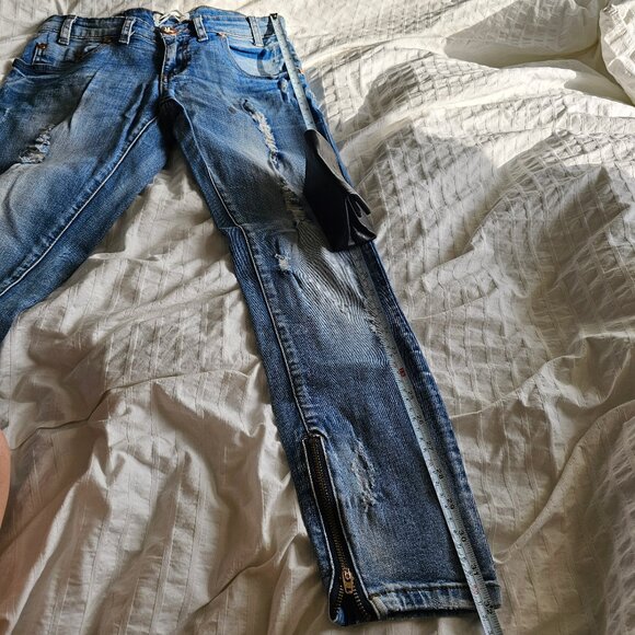 One Teaspoon Freebirds II Low-rise Distressed Skinny Jeans - Blue Blonde - Sz 26 - Picture 10 of 14